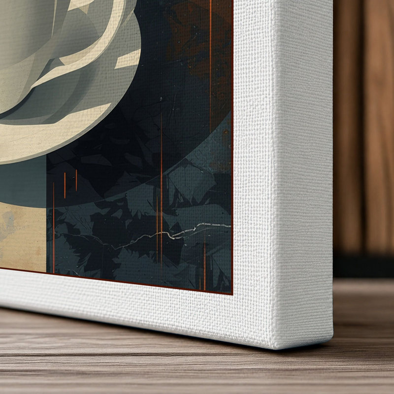 Coffee Figure Rising Mid-Century - Wrapped Canvas, 36x24 - 91.4 x 61.0 cm, White Border