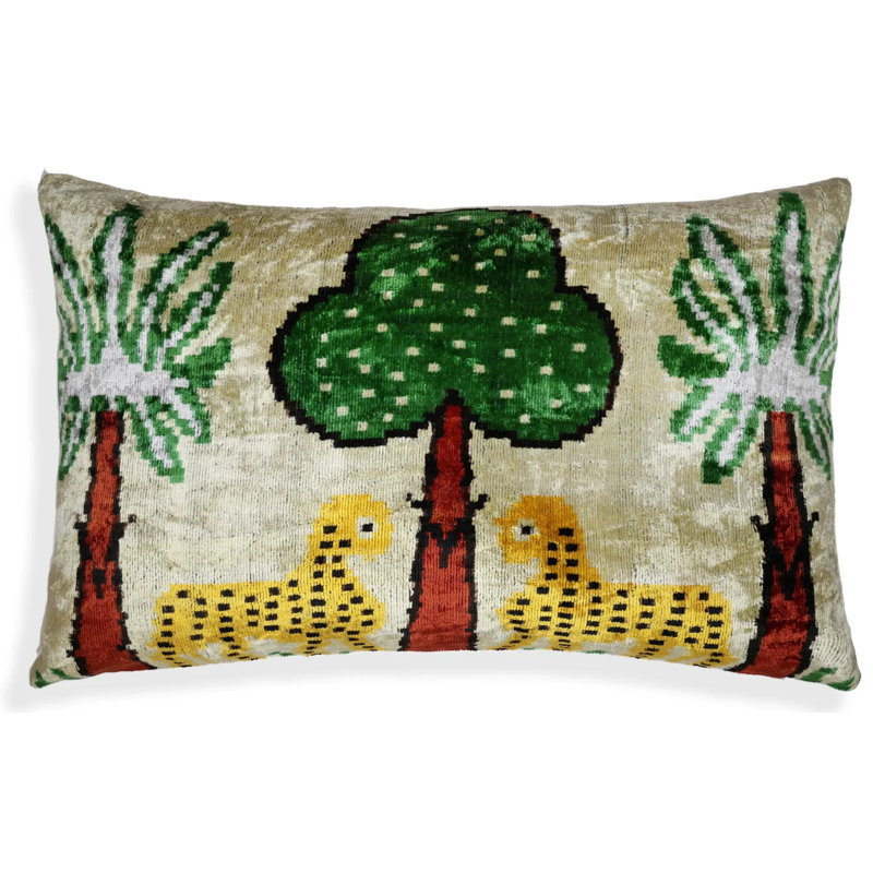 Coussin en velours de soie Safari