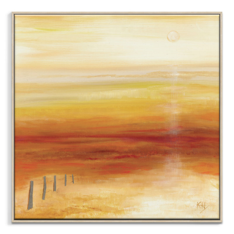 Outback Sunrise by Karen Hopkins - Wrapped Canvas Painting, 41cm H x 41cm W, Timber Floater Frame
