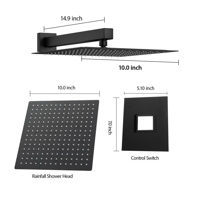 Complete Shower System, Matte Black