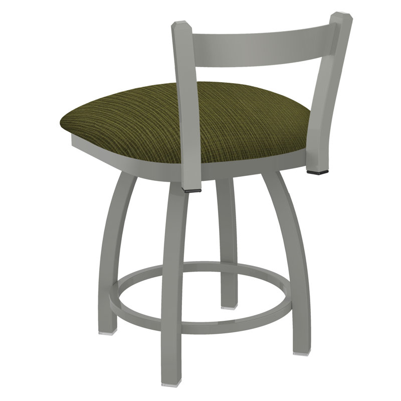 Tabouret de coiffeuse en métal Catalina, Nickel anodisé, Tissu-graphique perroquet