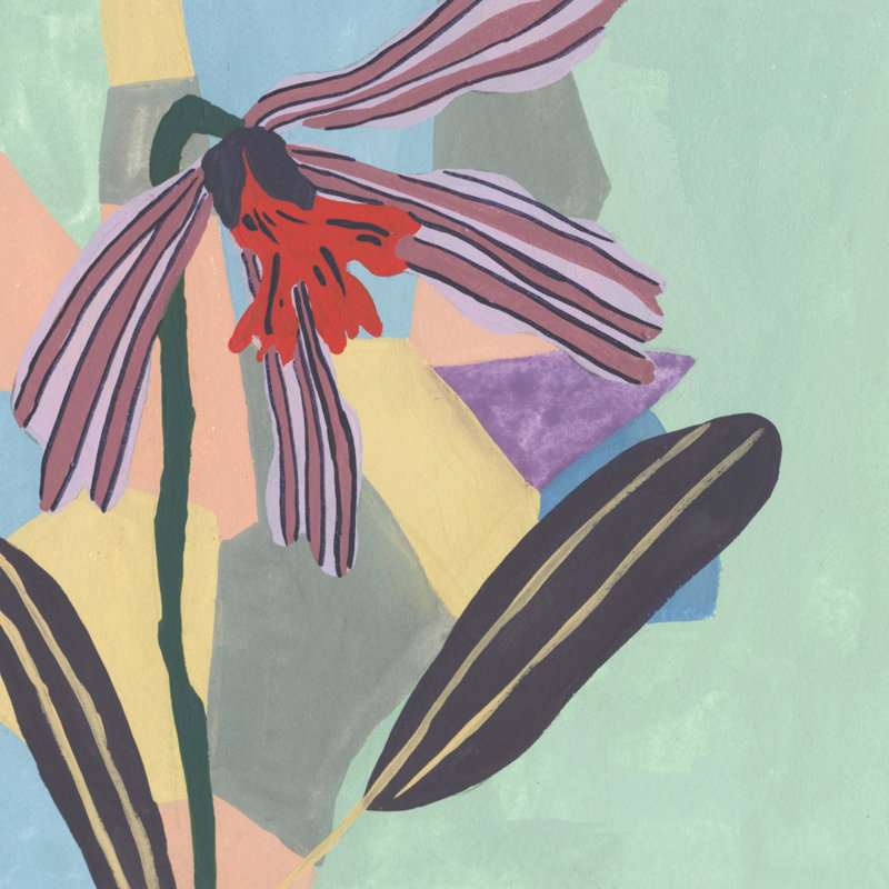 Corner Flower I by Melissa Wang - Wrapped Canvas Painting, 30cm H x 30cm W x 3.8cm D