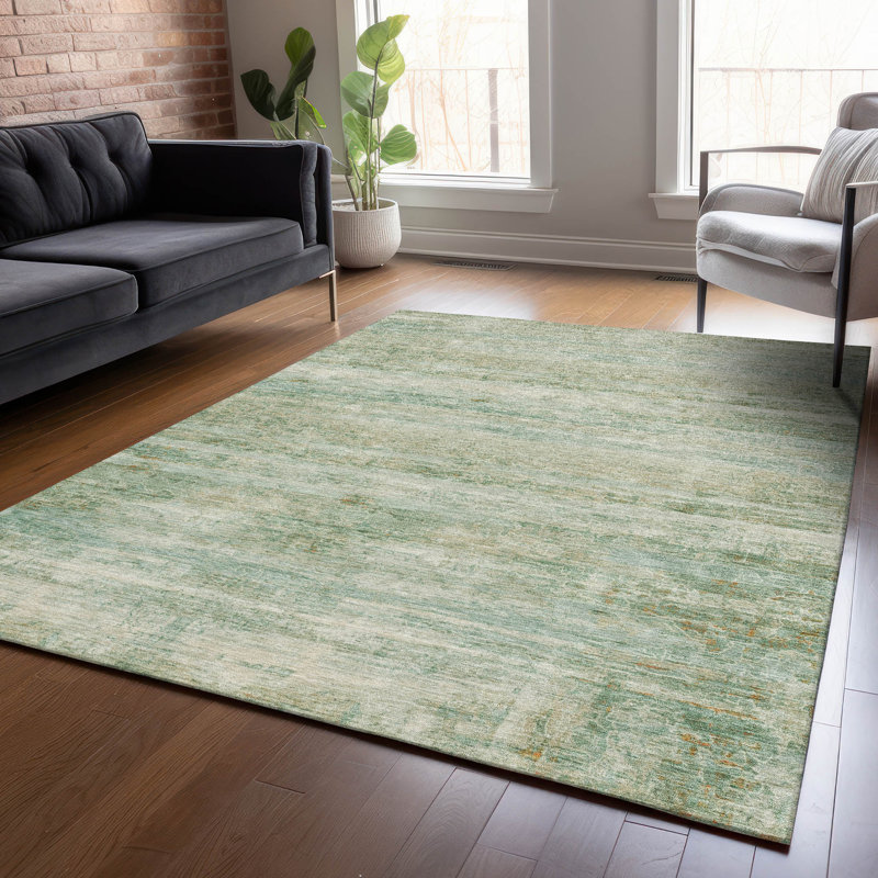 Tapis à rayures intérieur / extérieur lavable à la machine Colman ACN2154, Rectangle 10 pi x 14 pi