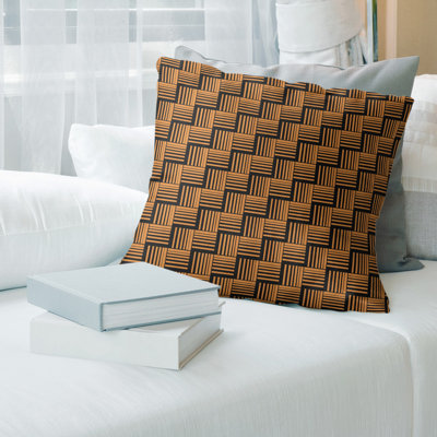 Rayures tressées contrastantes Coussin décoratif