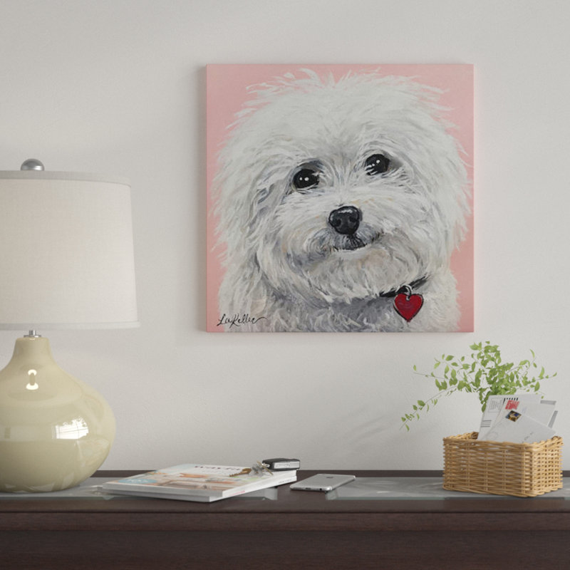 « bichon bichon frisé » par hippie hound studios, reproduction d’impression sur toile tendue, H 12 po x l 12 po x P 0,75 po