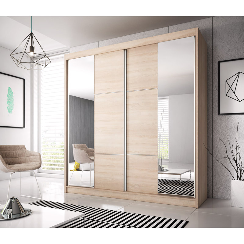 Latham 2 Door Manufactured Wood Wardrobe, Basic, H218 x W183 x D61cm