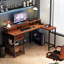 L-Shaped Metal Base Computer Desk