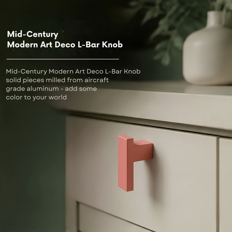 2" Length Bar Knob, Blush (Pink)
