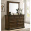 Lit à panneau 4 pièces en bois avec commode, miroir et table de chevet 4 pièces-2093991179