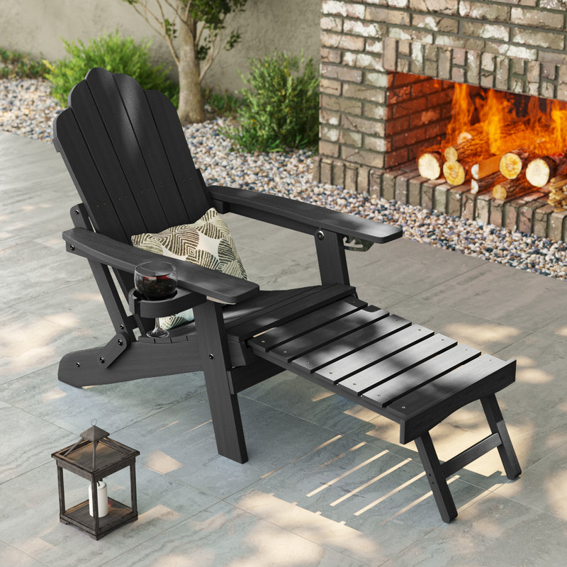 Chaise Adirondack pliable HiPS, Noir, noir, noir, noir