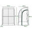 Walk In Lean To 214*118*212 cm Steel 1 Piece Lean-to Greenhouse Clear with Zippered Door-134742397