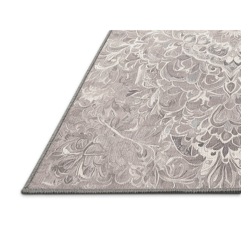 Machine Washable Gray Area Rug, Rectangle 8' x 10'