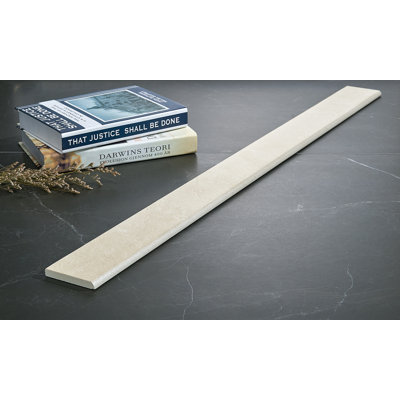 Burton Stone 35.25" x 3" Porcelain Bullnose Tile Trim in Off-White