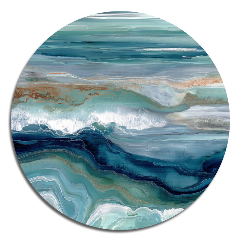Jahid - art mural rond en métal Coastal, L 16 po x H 16 po