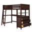 Lit mezzanine simple en bois avec tiroirs