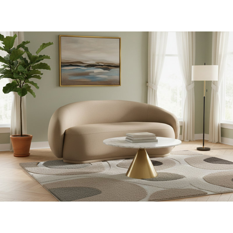 Causeuse en velours Emery, Velours taupe