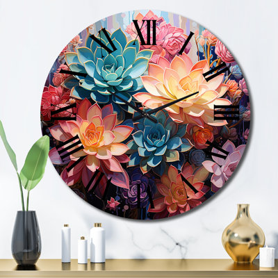 Cynan - Horloge murale florale