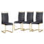Chaises de salle à manger en similicuir rembourrées modernes avec base en métal (ensemble de 4)-129528097
