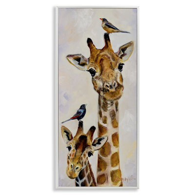 Art giclée girafe et oiseaux perchés par Karen Weber