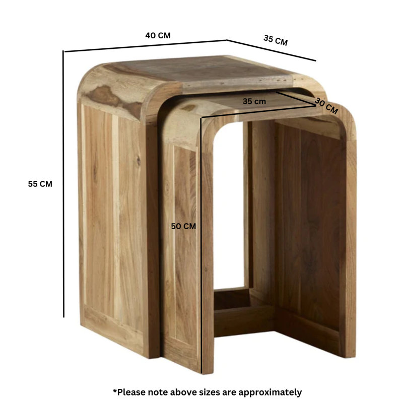 Giovani Solid Wood Block Nesting Tables