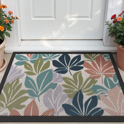 Heavy Duty Outdoor Doormat - Non-Slip, Durable Rubber Mat for Indoor/Outdoor Entryways, Colorful