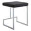 Modern Black 24 Inch Space-Saving Counter Stool with Chrome Base-1360358072