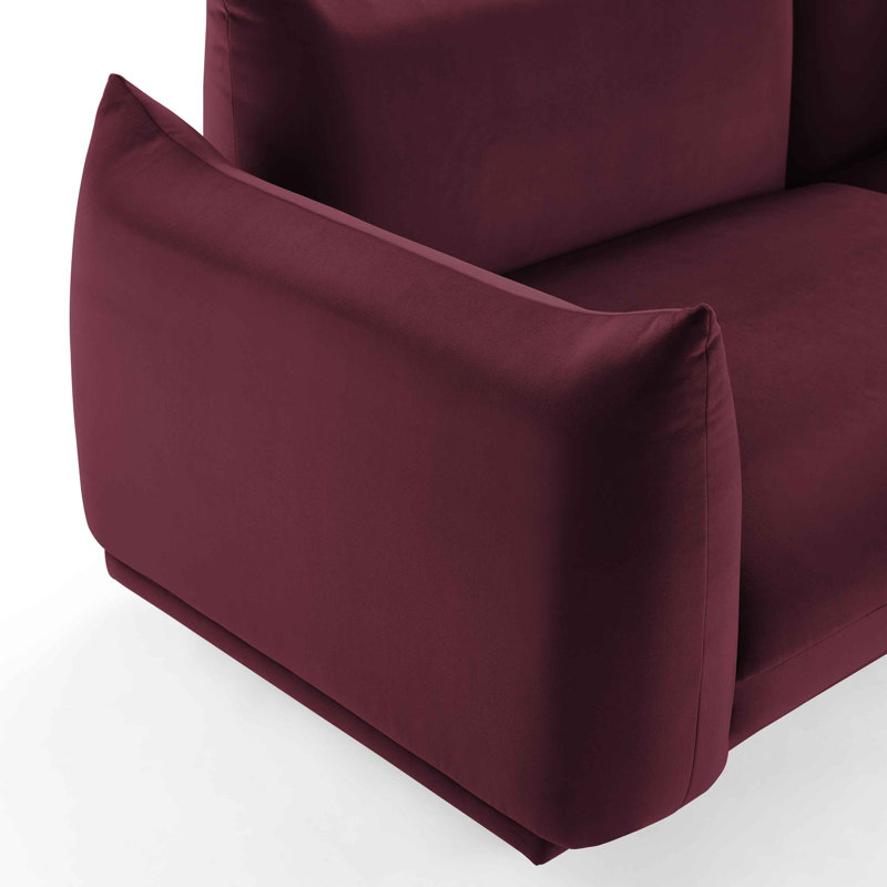 Arnya 225.8Cm Round Arms Sofa, Lavender Velvet
