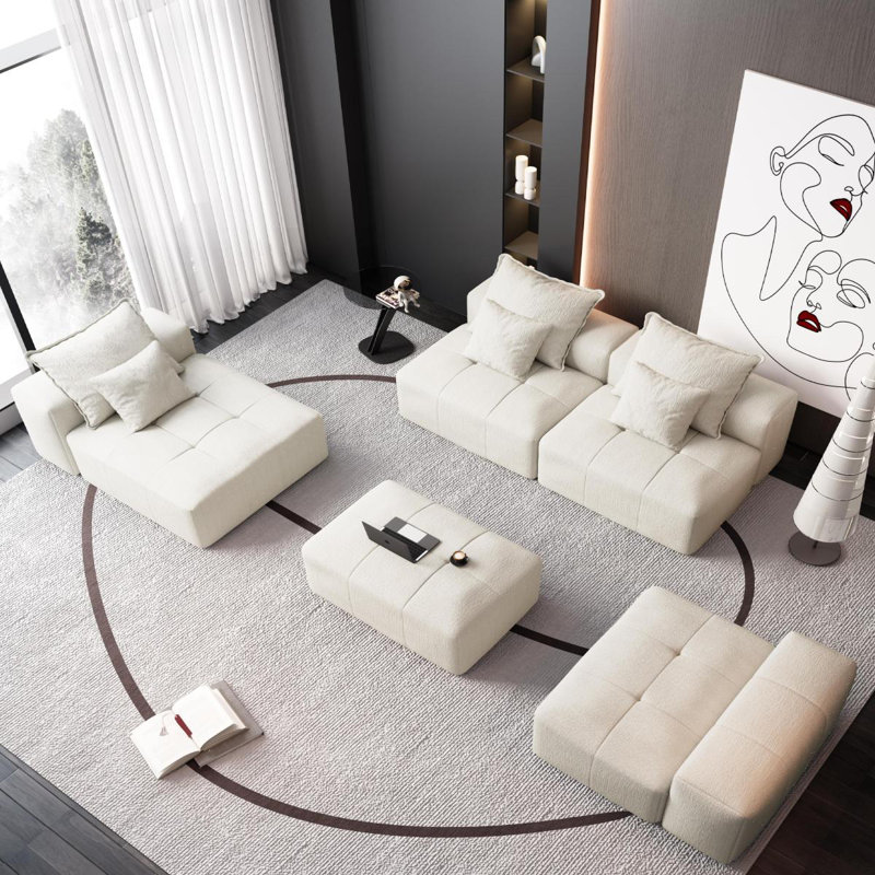 Canapé modulaire surdimensionné Boneless, Beige