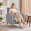 Fauteuil d'appoint à dossier haut de 28,9 po de largeur, fauteuil rembourré avec poche latérale, pieds en métal doré pour la chambre à coucher du salon-858918342-865518092