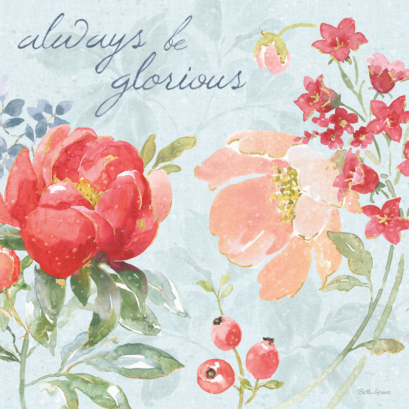«Floral Focus IV Blue» par Beth Grove - reproduction imprimée, H 30 po x l 30 po, Non, Cadre simple blanc