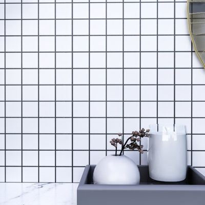 Porcetile 12.05 in. x 12.05 in. Squares Matte Porcelain Mosaic Wall and Floor Tile