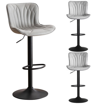 Faux Leather Swivel Adjustable Height Bar Stool