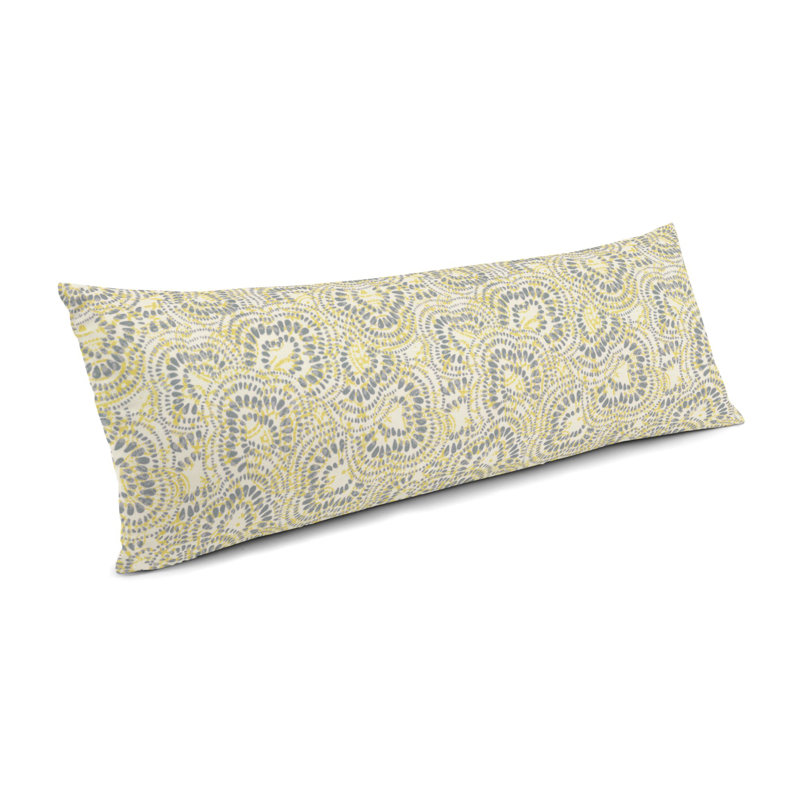 Housse et insert de coussin rectangulaire Sassafrass, Jaune/gris, 14 po x 36 po