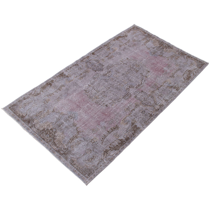 Tapis unique en laine noué à la main gris nouvel âge 5 pi 7 po x 9 pi 5 po Leona