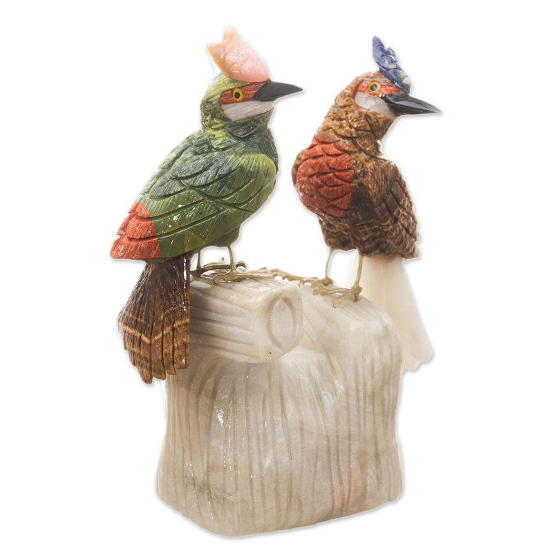 Figurine Digyaro Martin-pêcheur, onyx et aragonite