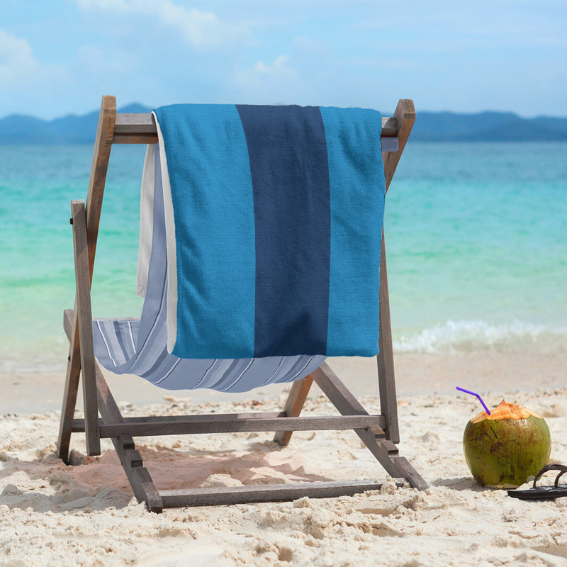 Beach Towel, Powder Blue/Navy
