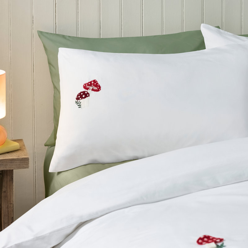 Catherine Lansfield Woodland Crochet Embroidered Duvet Cover Set - Textured Nature‑Inspired Bedding