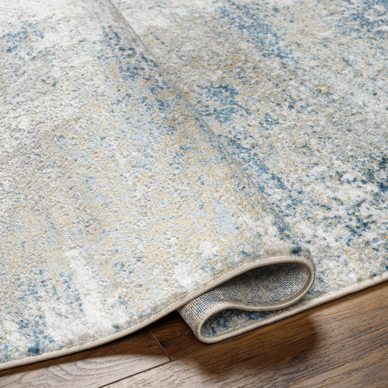 Matteo Abstract Blue Area Rug, Rectangle 7' x 9'