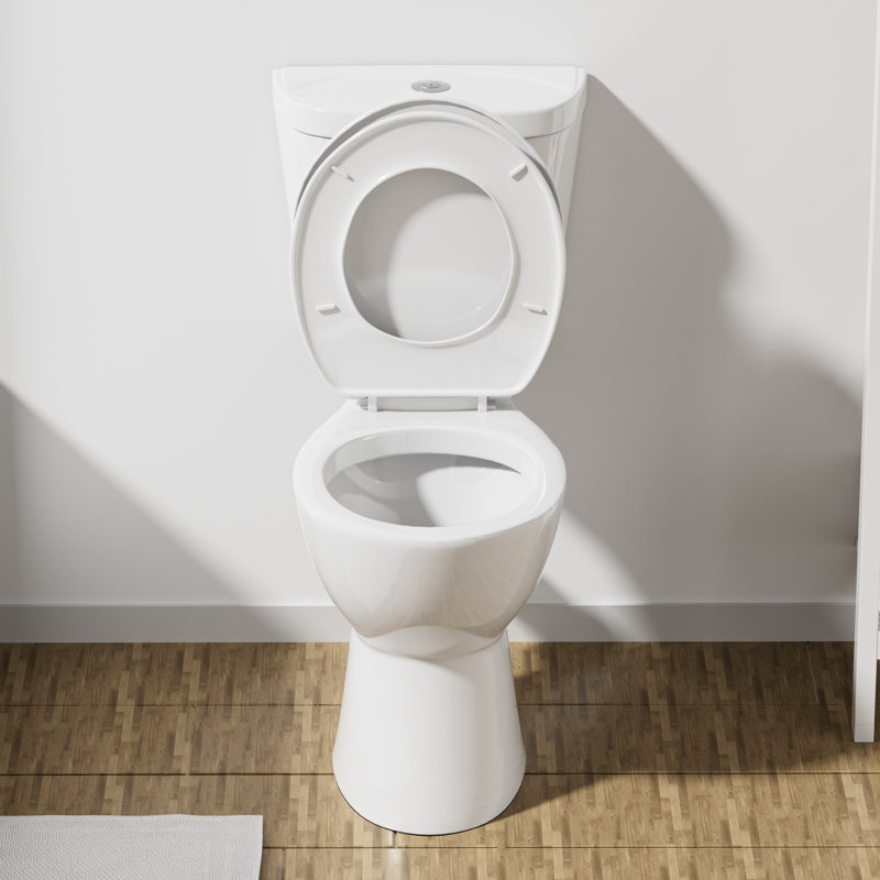 Toilette à sortie arrière | Toilette très haute 19 po avec double chasse puissante et peu encombrante