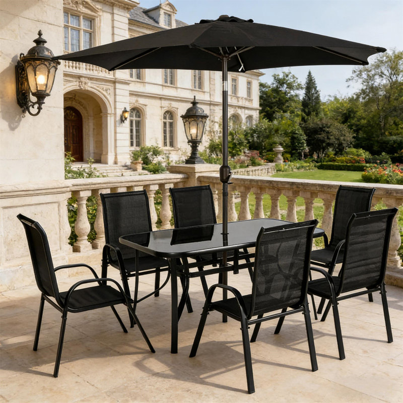 Outdoor Conversation Set, Black/Dark Gray