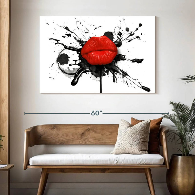 Smacking Red Lips, 32" H x 48" W