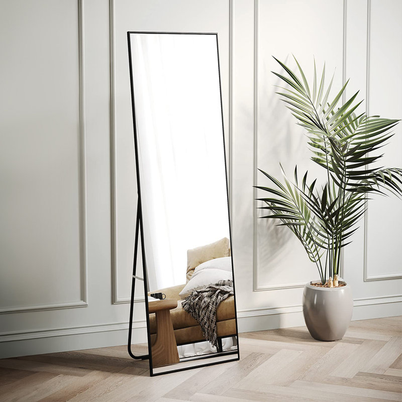 Metal Rectangle Mirror, Black