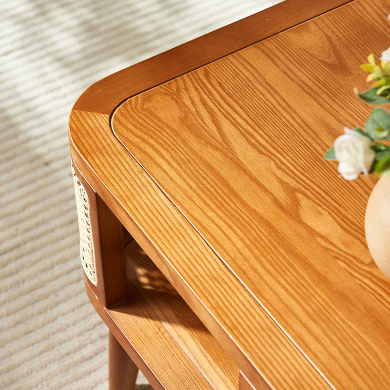 Table basse rectangulaire en bois massif noyer