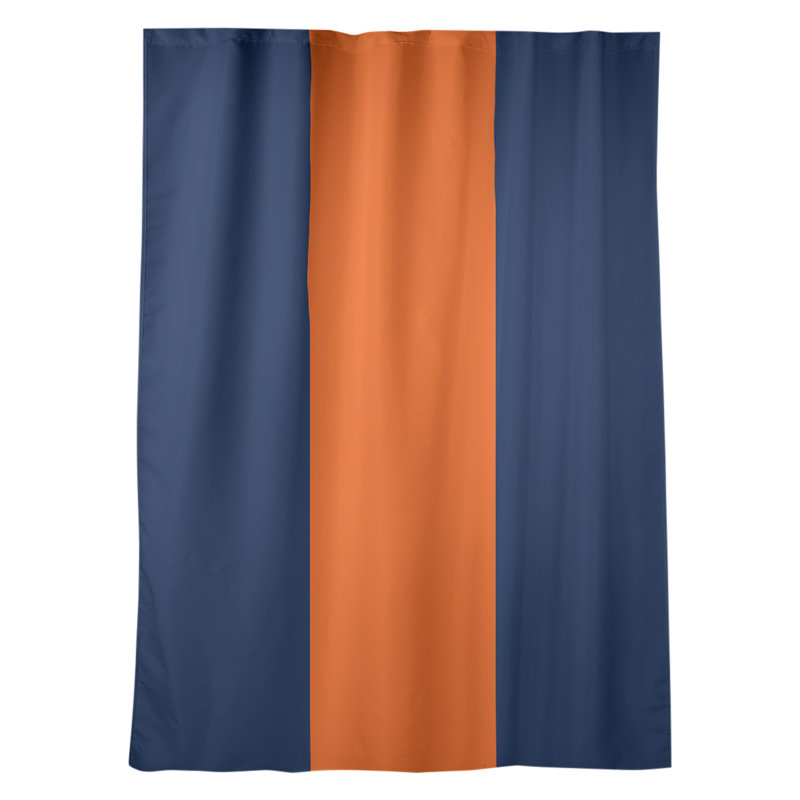 Room Darkening Curtain Single Panel, Atlanta Baseball Blue/Orange/Midnight Navy Blue