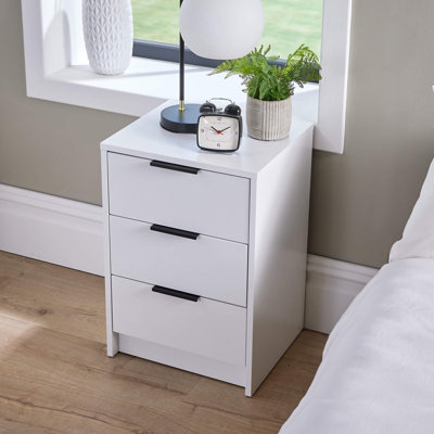 Phoenix 3 Drawer Bedside Table Storage Unit