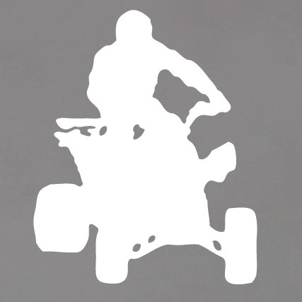 Décalcomanie murale quatre wheeler, Blanc