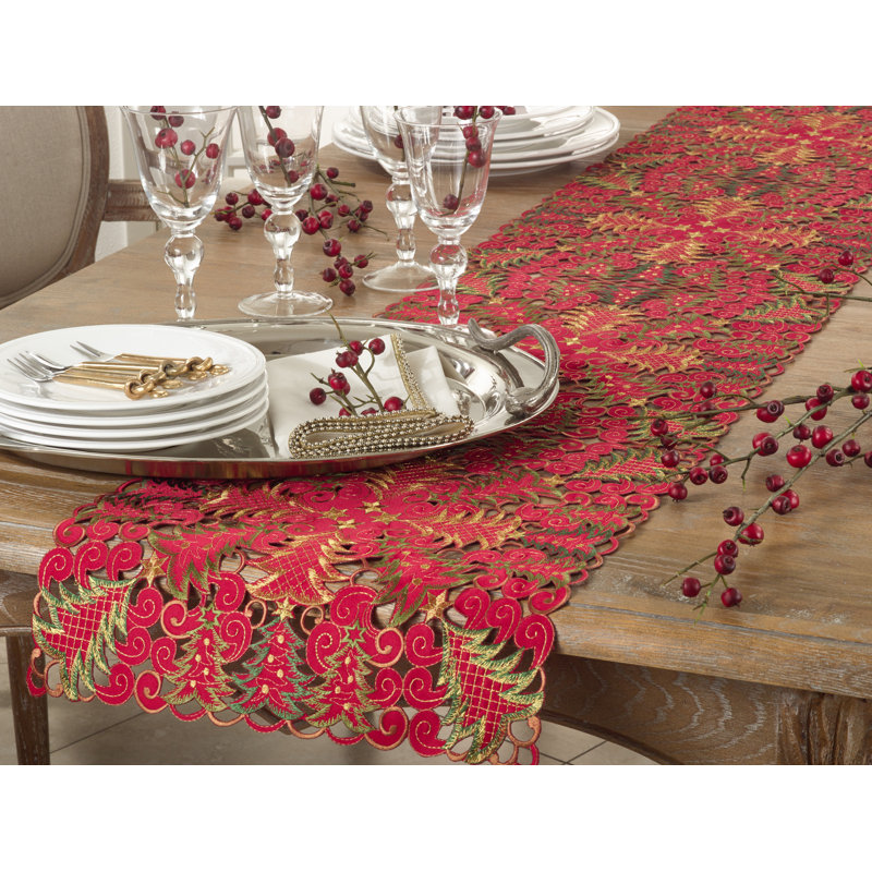 Rameriz Table Runner, Red, 108" x 16"