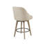 Tabouret de bar pivotant Sand - tabouret de bar de cuisine en polyester avec pieds en bois massif et repose-pieds en métal
