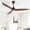 Ventilateur de plafond à DEL à 3 pales en bois massif avec ensemble d'éclairage et télécommande Antinisha