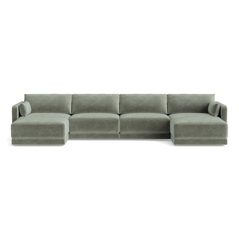 Eva Sectional, Velvet - Sage